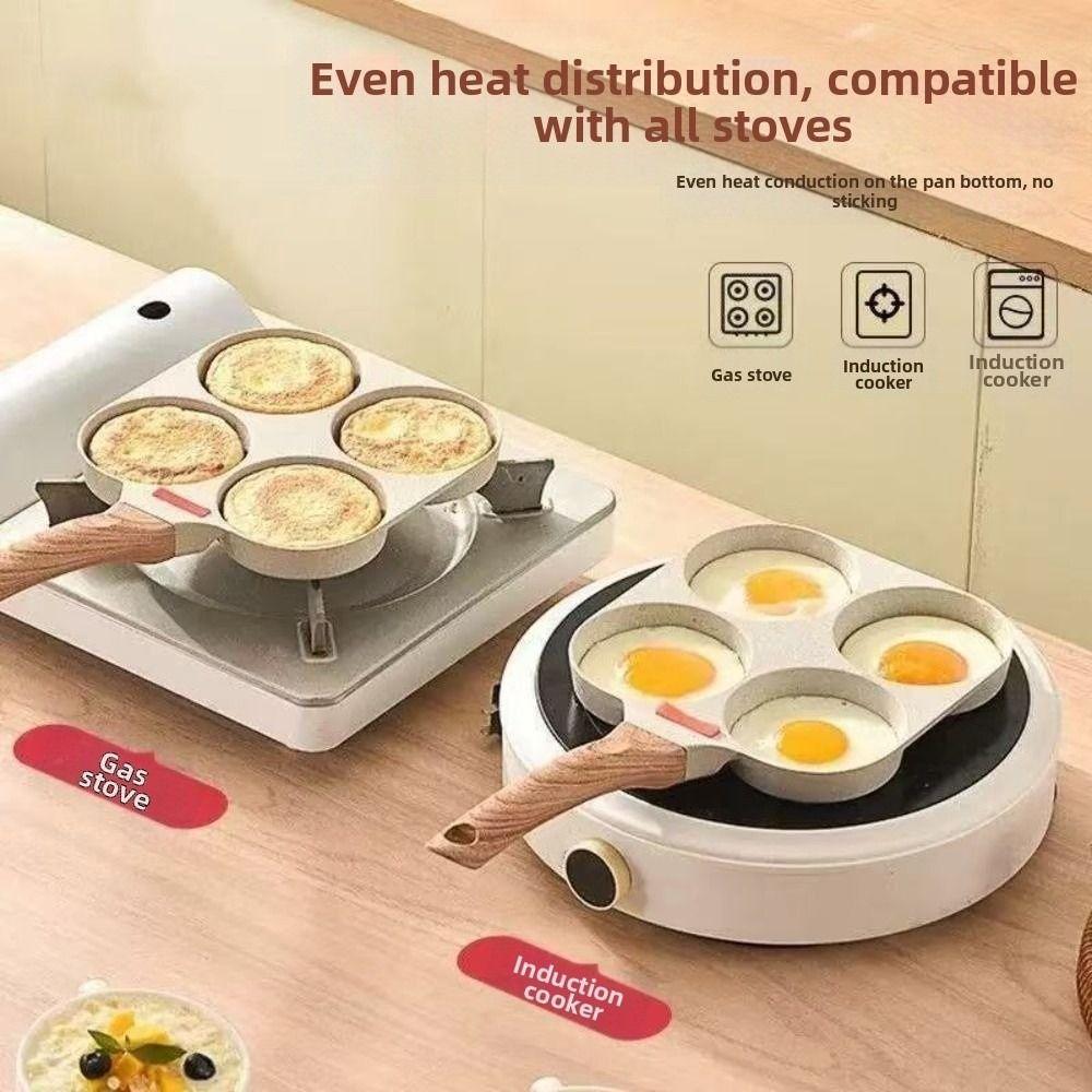 Non-stick Four-hole Frying Pan Rapid Heating Fried Egg Pan Egg Pancake Pan Breakfast