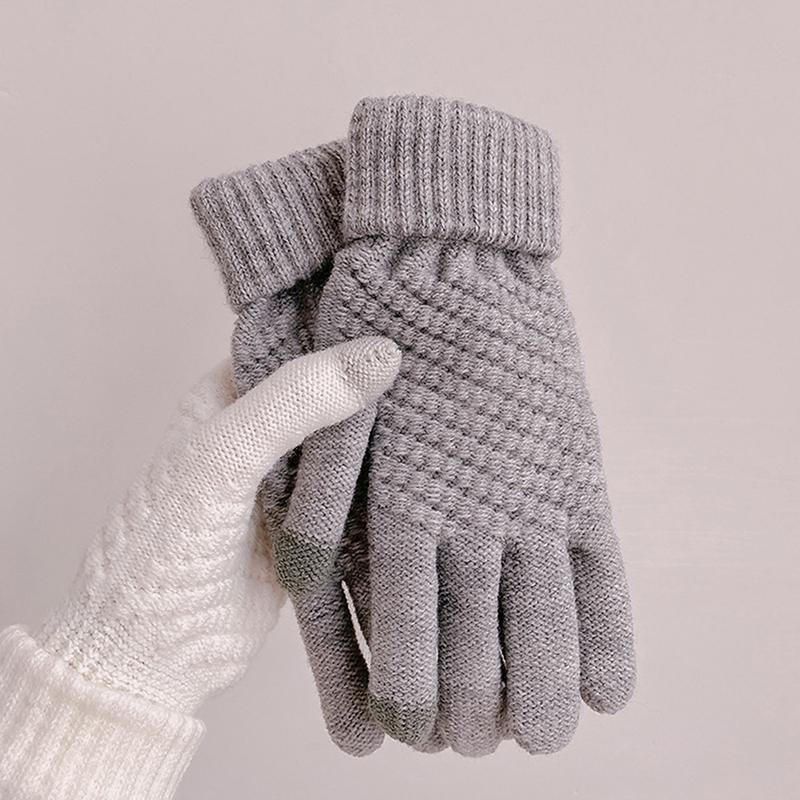 1Pair Women Touch Screen Winter Gloves Autumn Winter Warm Thick Skiing Gloves