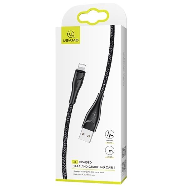 Kabel Lightning USAMS 1m Szybkie ładowanie Czarny