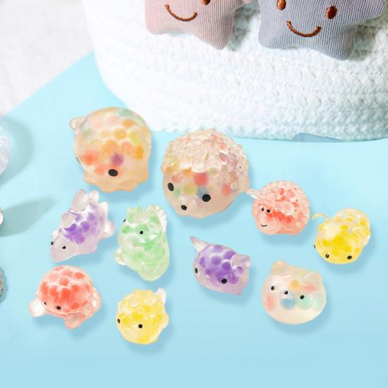 10 шт. Игрушки-сквиши с животными с водяными шариками, мини-кукла, мягкий ТПР, гибкая игрушка для сжимания, декомпрессионные, милые сенсорные стресс-мячи, игрушки для сжимания, сувениры для вечеринок