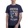 Custom Male Abraham Lincolns Playing Guitar T Shirts Short Sleeves Cotton Tshirt Casual 4th July 250th Anniversary Tees Slim Fit