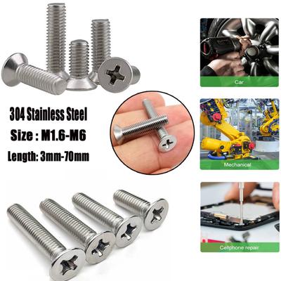 10/50 шт. M1.6 M2 M2.5 M3 M4 M5 M6 304 нержавеющая сталь винты с крестообразной головкой