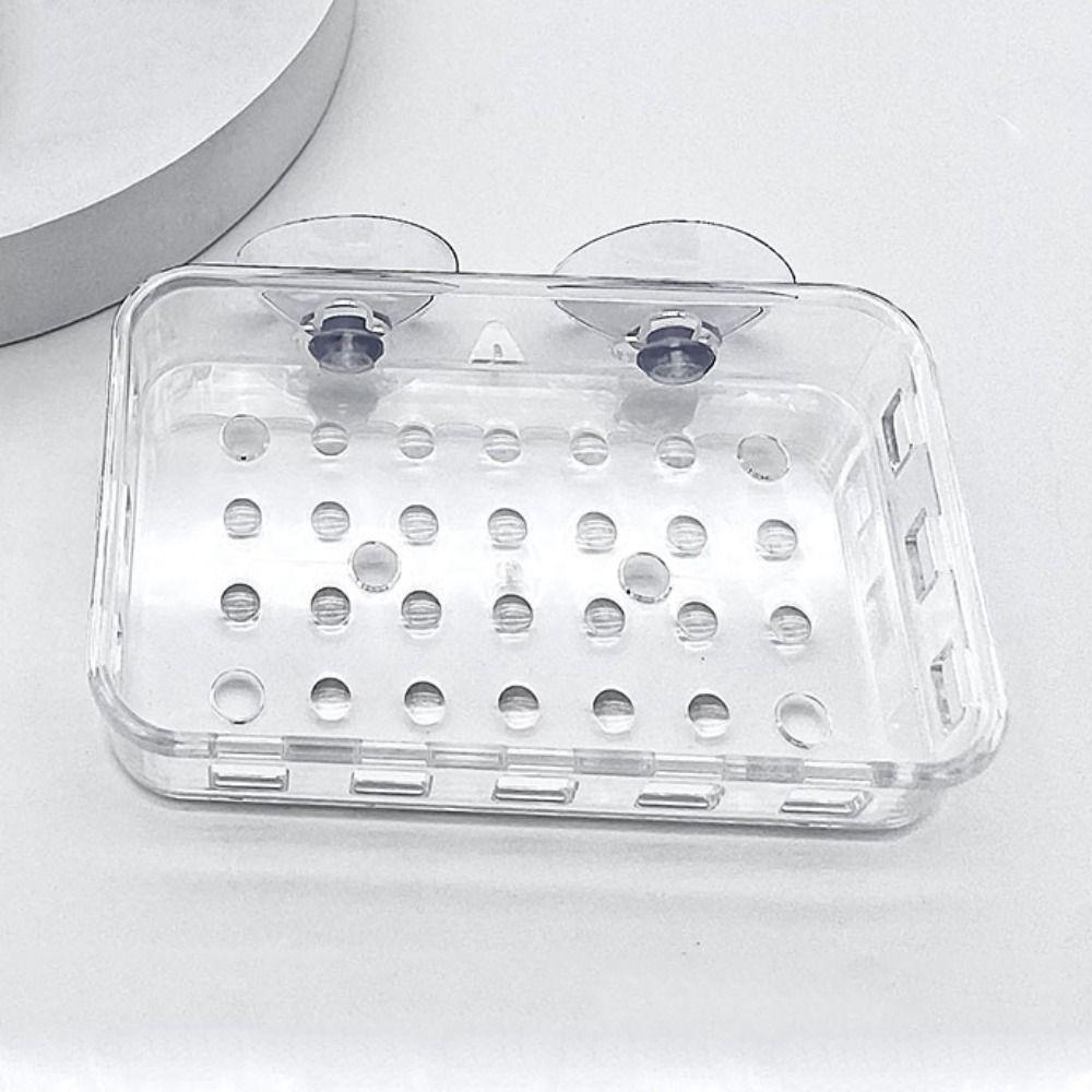Transparent Soap Drying Rack Keep Soap Dry Sponge Rack Suction Cup Soap Dish Shower Use