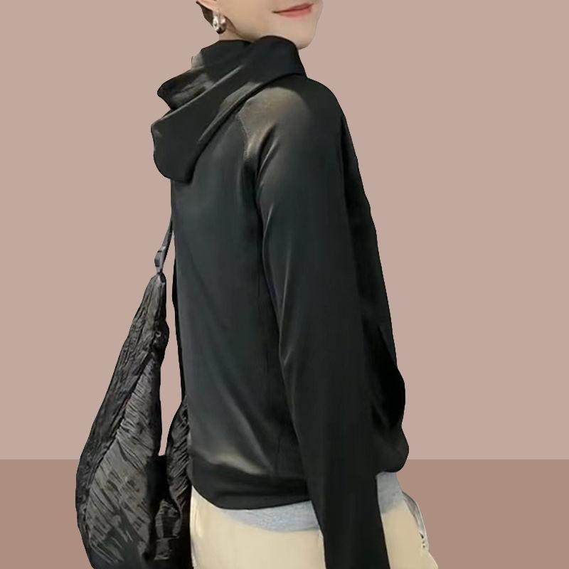 Женская солнцезащитная куртка с капюшоном из ледяного шелка и тонкой вставкой для летней солнцезащитной одежды на открытом воздухе