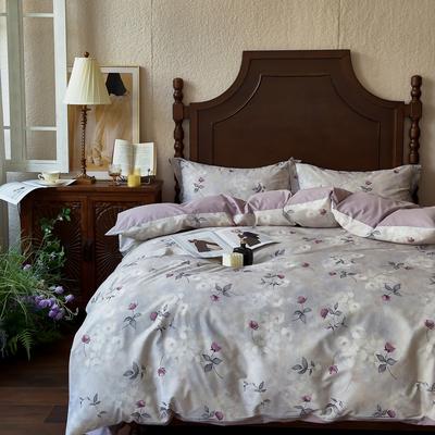 Постельный комплект из 100% хлопка Ins Корейский Цветочный 3D принт Пододеяльник Постельное белье Комплект плоских простыней 2 наволочки Полуторный Двуспальный Размер Квин