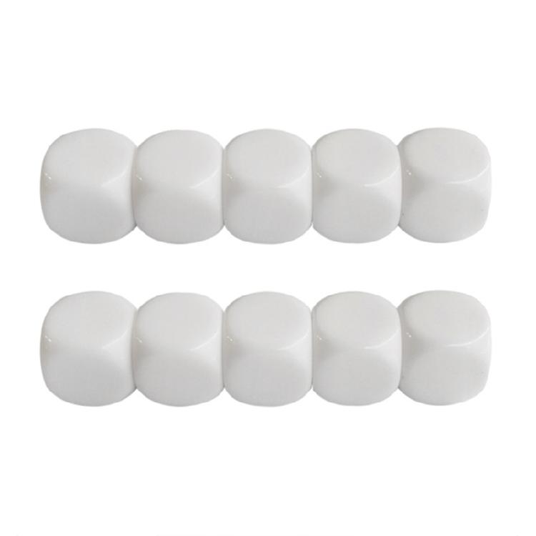 10Pcs 16mm Acrylic Dices with Smoothed Top Round Blank Six Sided Dices