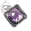 Подарочный кулон ручной работы из стерлингового серебра 925 пробы с натуральным аметистом 1,89 дюйма B6u07