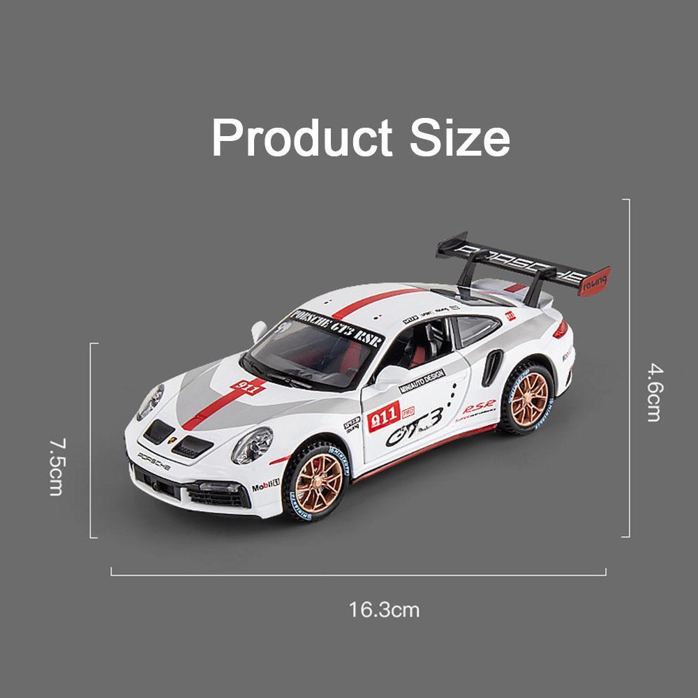 1/32 Porsche 911 GT3 RSR Sports Car Toy Alloy Diecast Scale Model Simulation Racing Pull Back Wheel Suspension Collection Toys for Boys