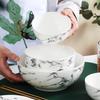 Креативные керамические миски с мраморным узором, столовая посуда, тарелки, бытовые обеденные миски, миски для лапши, набор больших суповых мисок