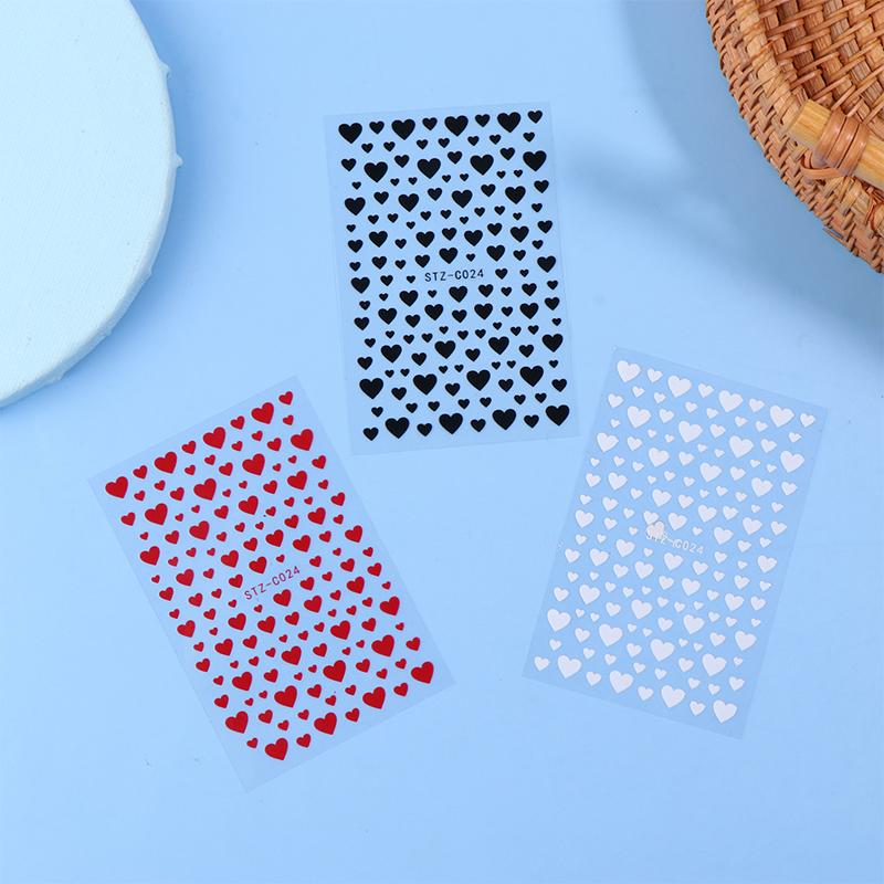 3D Black White Red Heart Villain Valentine'S Day Nail Art Stickers Nail Diy Colorful Nail Decals Nail Art Accessories