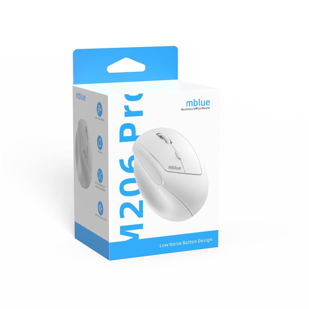 MEIZU mblue M206 Pro 2.4G беспроводная мышь вертикальная бесшумная мышь 4000DPI 580mAh мышь для MacBook для Windows белая