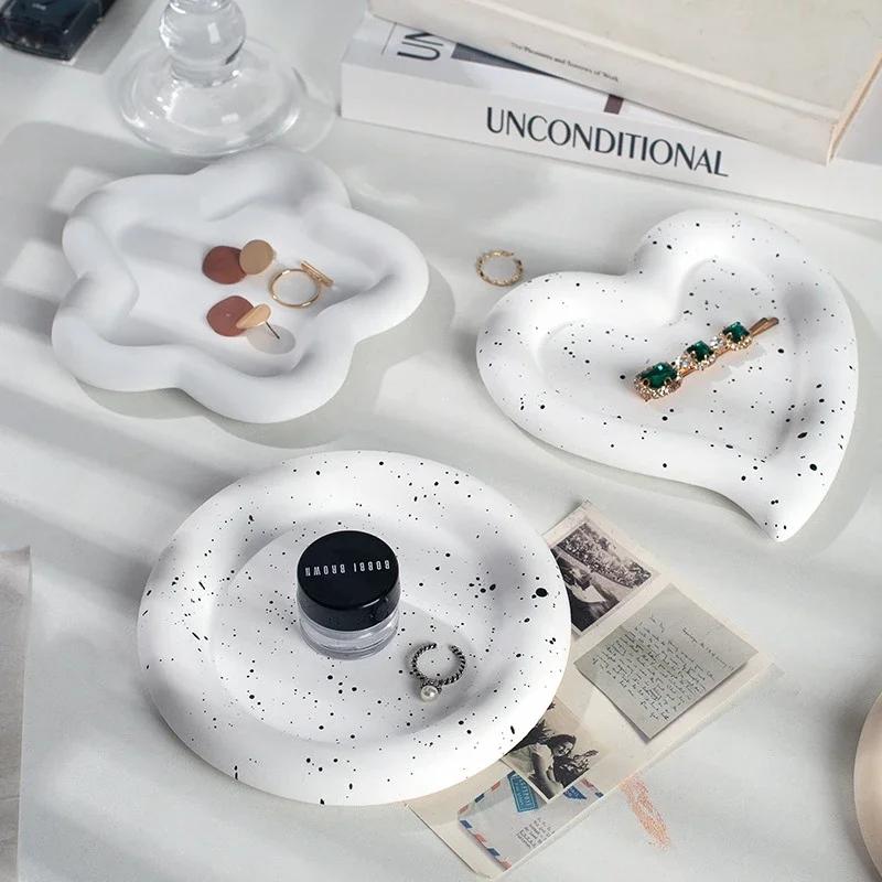 Креативное хранение Поднос для ювелирных изделий Фотореквизит Декоративные подносы Тарелка для безделушек Настольная чаша для колец Домашний декор Аксессуары