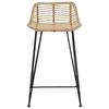 Bar Stool Set of 2 Natural 44 x 45 x 76 cm Rattan and Steel