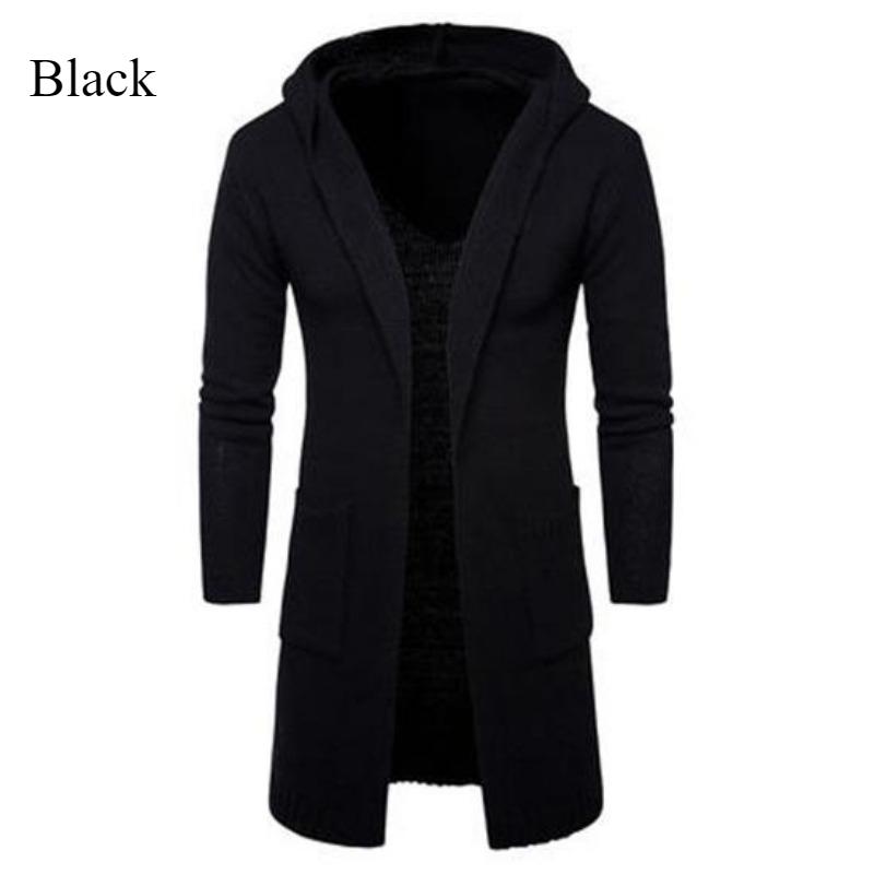 Мужской кардиган с капюшоном, толстый свитер, зимний новый свитер, чтобы носить теплое повседневное пальто, тонкое удобное модное черное пальто