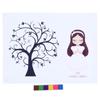 Baby Girl Birthday Party Guest Signature Book CheckIn Fingerprint Tree Painting