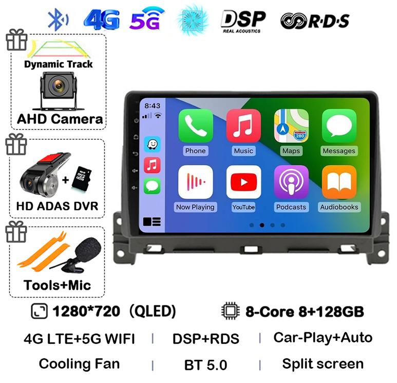 Автомагнитола Android 14 Carplay Auto для Great Wall Wingle 7 2018 2019 2020 Стерео Видео GPS Навигация WIFI Мультимедийный плеер DSP