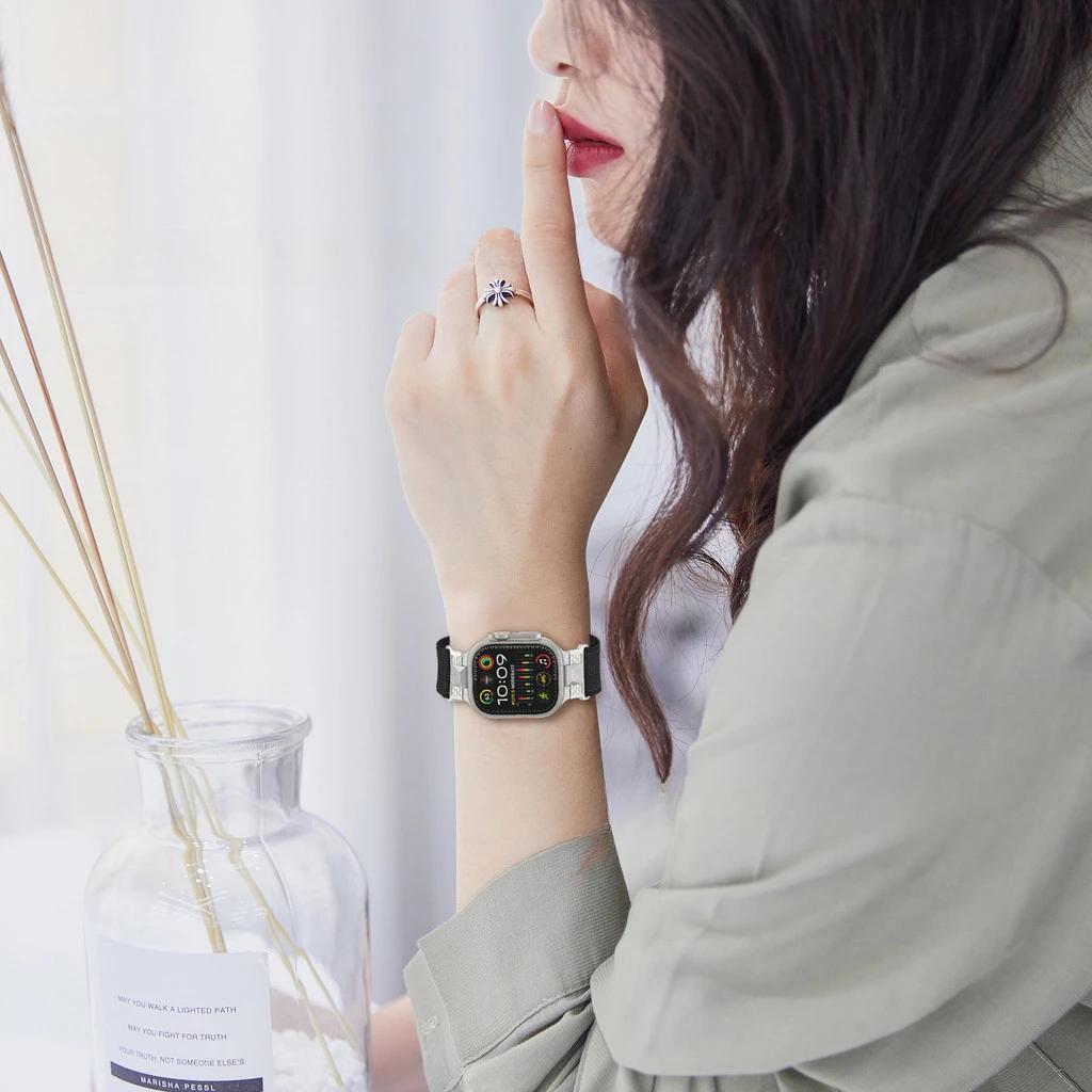 Нейлоновый ремешок для Apple Watch Ultra 2, 49 мм, серия 9, 8, 7, 45 мм, ремешок Correa для iWatch 6, 5, 4 Se 3, 44 мм, 42 мм, ультра браслет