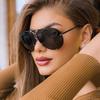 Toad Shaped Sunglasses Fashion Retro Sunglasses Large Frame Women'S Metal Sunglasses