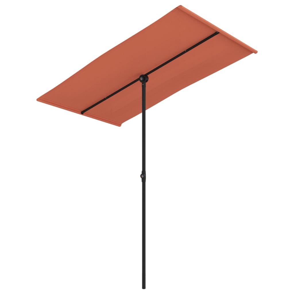 Aluminum Mast Sun Umbrella 180 x 110 cm Terracotta