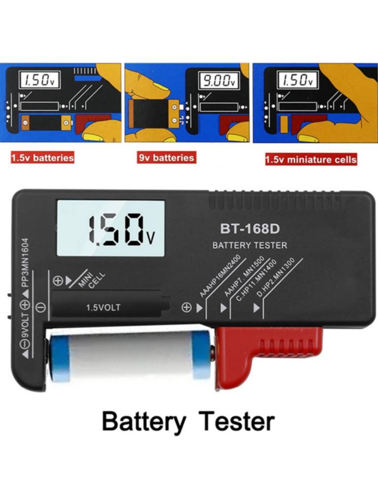 Digital Battery Tester Universal Digital Battery Checker LCD Display AA AAA C D 9V 1.5V 3.7V Household Button Battery Detector