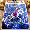 Flannel BlanketCristiano Ronaldo Custom Name Text Personalized Soft Warm Throw Blanket Home Decor Gift