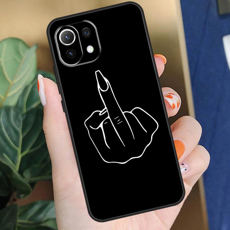Cartoon Middle Finger Case For POCO F5 X3 X5 Pro F4 X4 F3 C65 M5s Cover For Xiaomi 13T 14 Pro 11T 12T 12 13 Lite