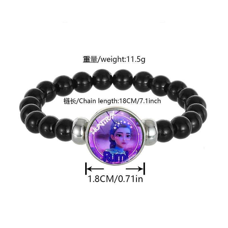 Demon Hunters Saja Boy Beaded Bracelet, Lumi Zoe Mira Black Bead Jewelry