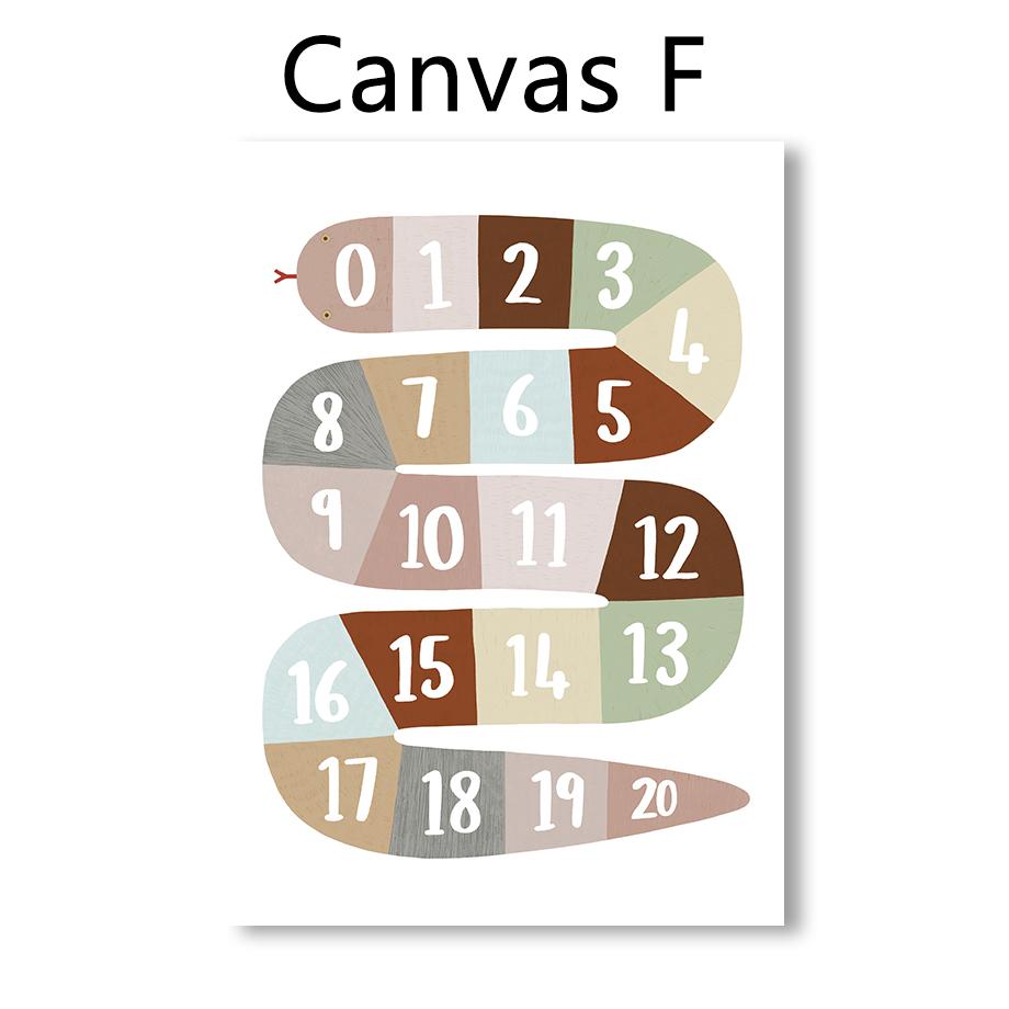 Лесной алфавит Форма Сезонный Животный мир Карта мира Карта погоды Искусство для детского сада Холст Настенная роспись Украшение детской комнаты