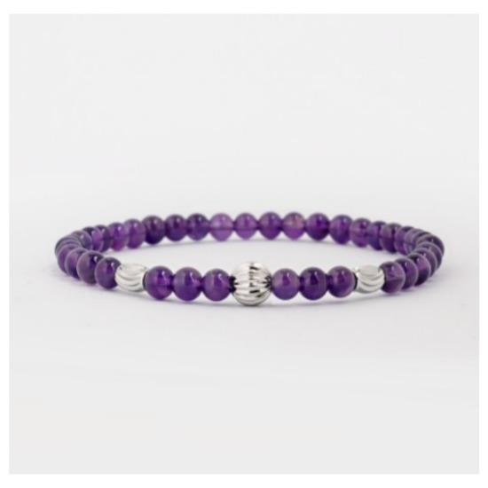 DELIXIR Чонгук из BTS – Доступен в разных цветах Тонкий браслет из натурального камня аметист