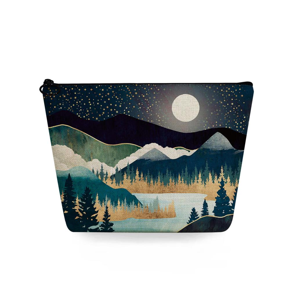 Women Landscape painting Print Cosmetic Bag Toiletries Organize Travel Storage Case 6753 KTB