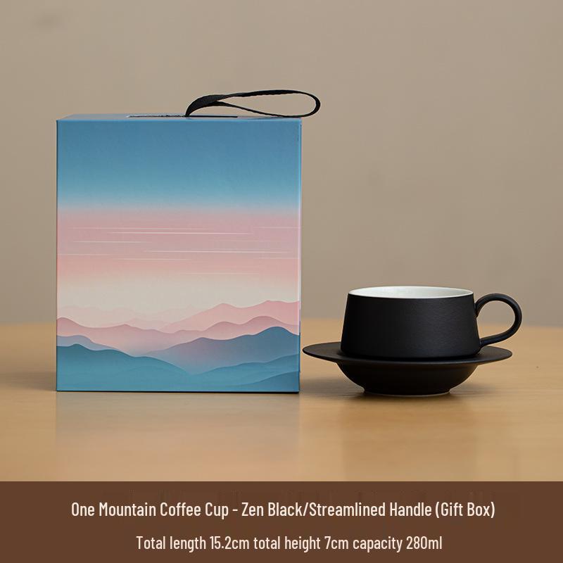 High-End Gradient Ceramic Coffee Cup & Saucer Set for Afternoon Tea