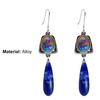 1 пара женских серег из искусственного синего камня, темпераментные украшения, универсальные серьги-крючки