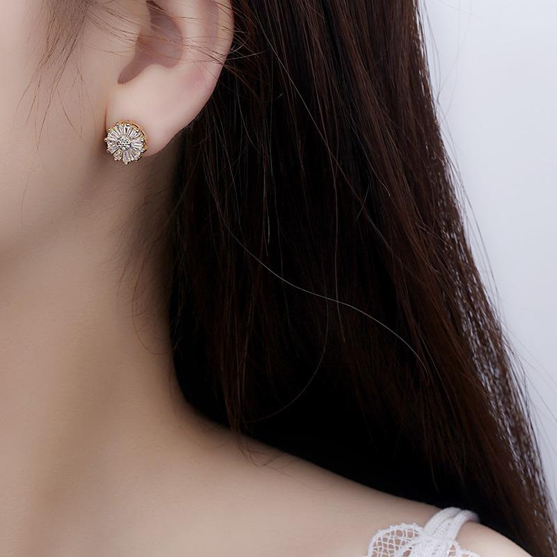 Серьги Niche Design Snowflake Zircon Temperament Серьги