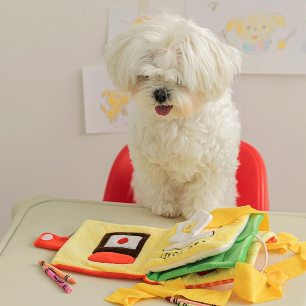 Interactive Dog Toy with Sound and Hidden Treat, Smart Books Shape for Pet Intelligence