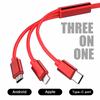 AAFP1 3 In 1 Charge Cable Cord Multi Port Charging Wire Line For Skoda Octavia Kodiaq Enyaq iV Kamiq Scala Superb Fabia Rapid Citigo