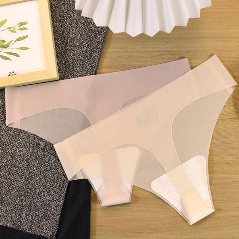 Traceless One-piece Sexy Mask Thong Female Summer Thin Section Without Traces of Ice Silk Ladies Panties