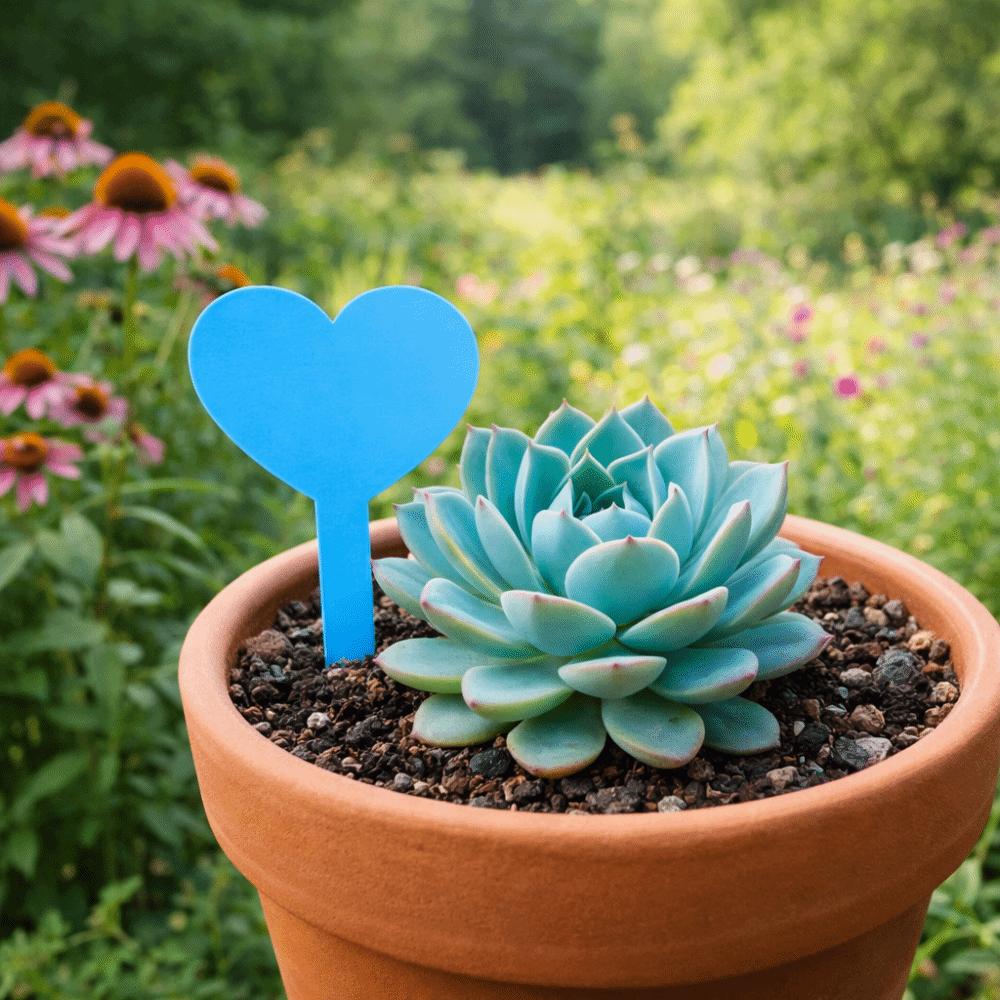 100PCS Heart Shaped Plant Labels Tags Reusable Succulent Signage Garden Flower Pots