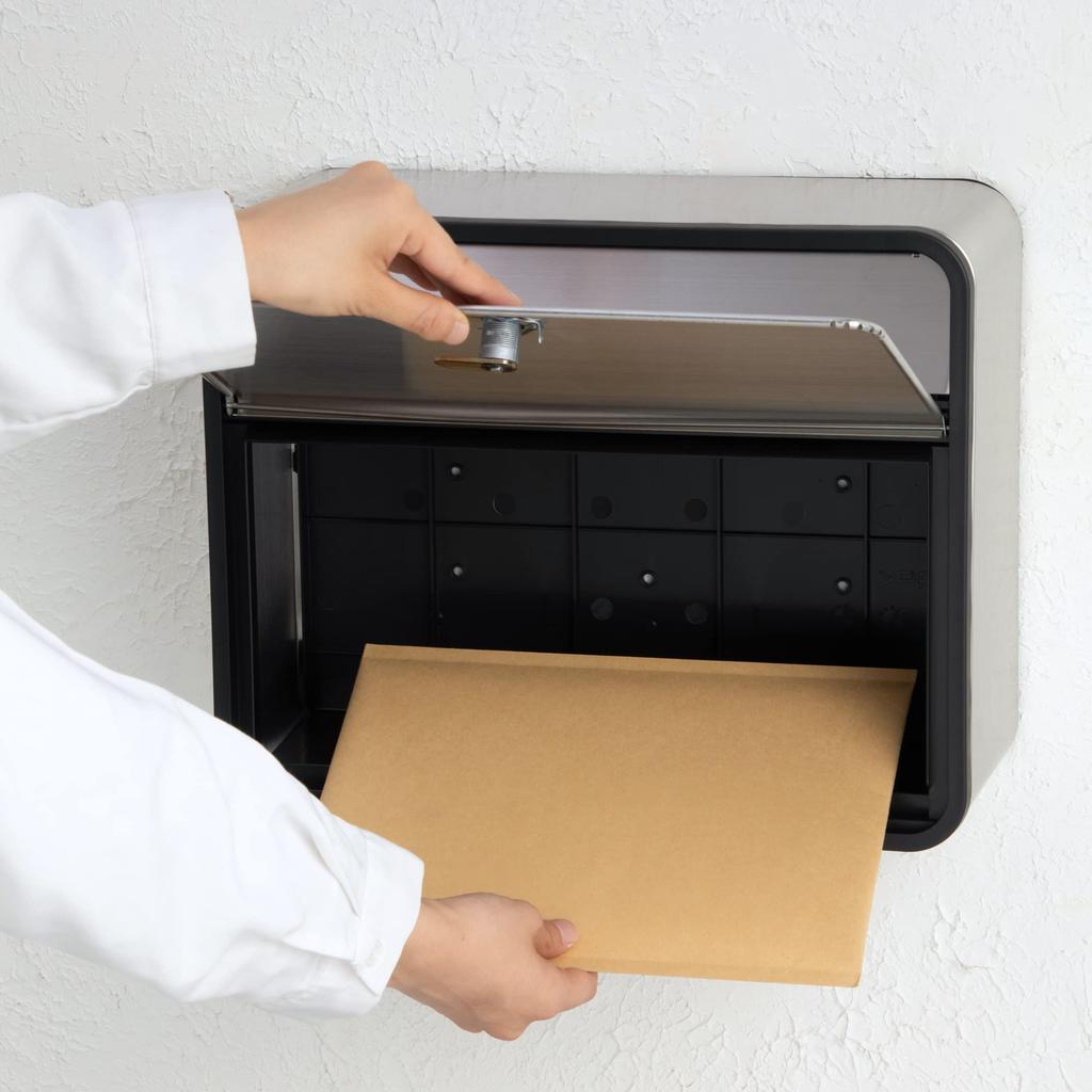 Почтовый ящик Green Life из нержавеющей стали с кулачковым замком, формат A4, Глубина x Высота x Ширина PH-58P Замок, Конверты, 15.0см 30.0см 37.5см