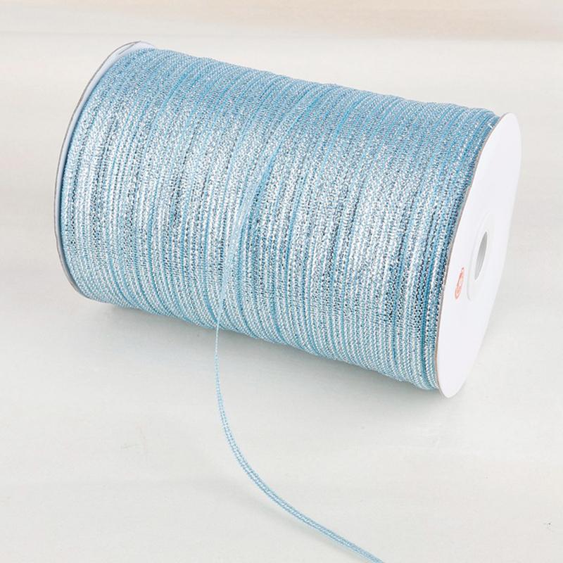 Товары для вечеринок Шелковая лента Модный материал 3 мм 20 ярдов Цветные ленты с зеленым луком Украшение Подарочная коробка Упаковка Лента 1 рулон Золото Серебряный цвет