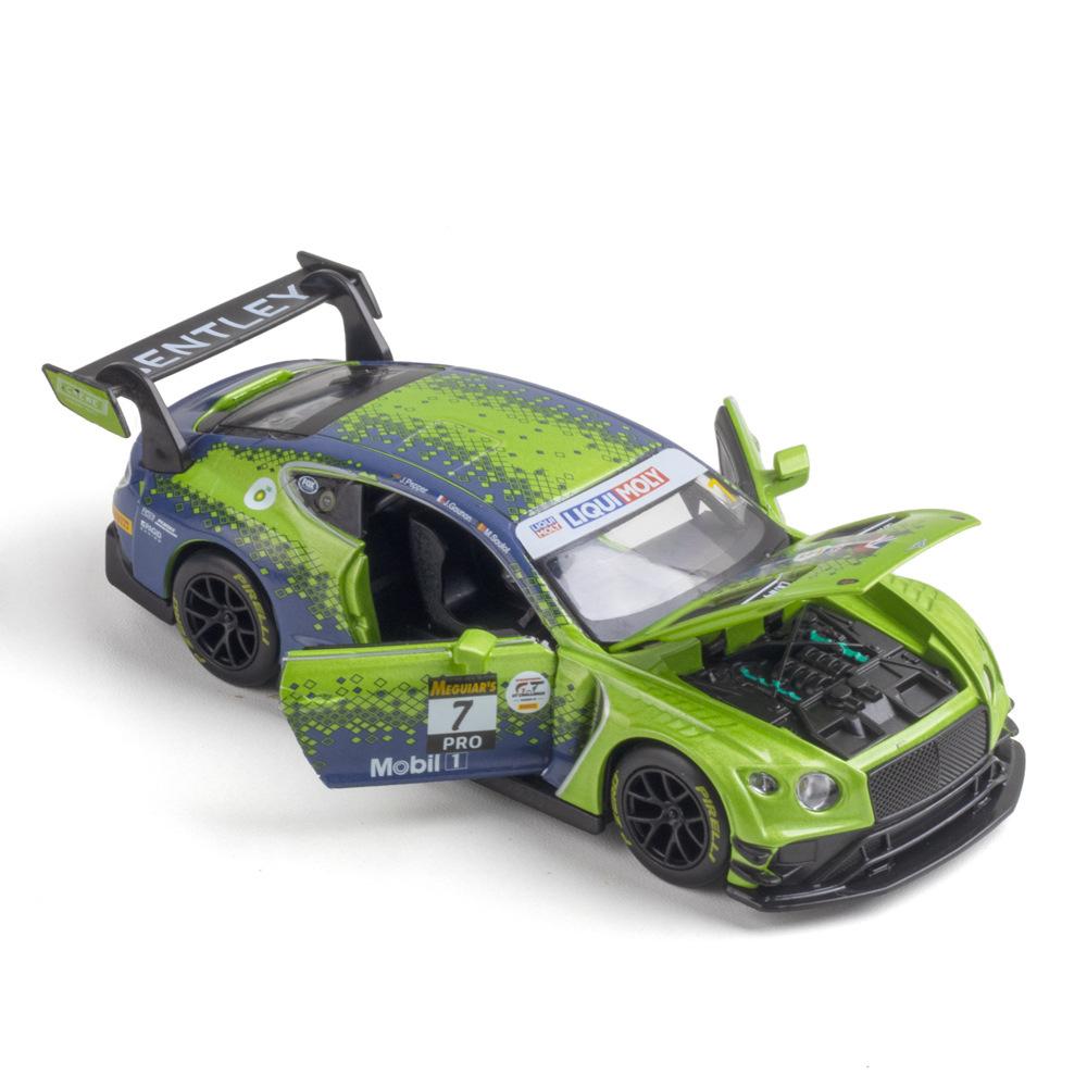 1/32 Scale Bentley Continental GT3 Diecast Car Model Toy, Pull Back Toy Vehicle with Sound and Light for Kids Toddler Boys Girls Gift Collection