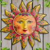Iron Sun Wall Decor Sun Flower Wall Art Decoration Sun Face Ornament for Home Garden Farmhouse Living Room Bedroom