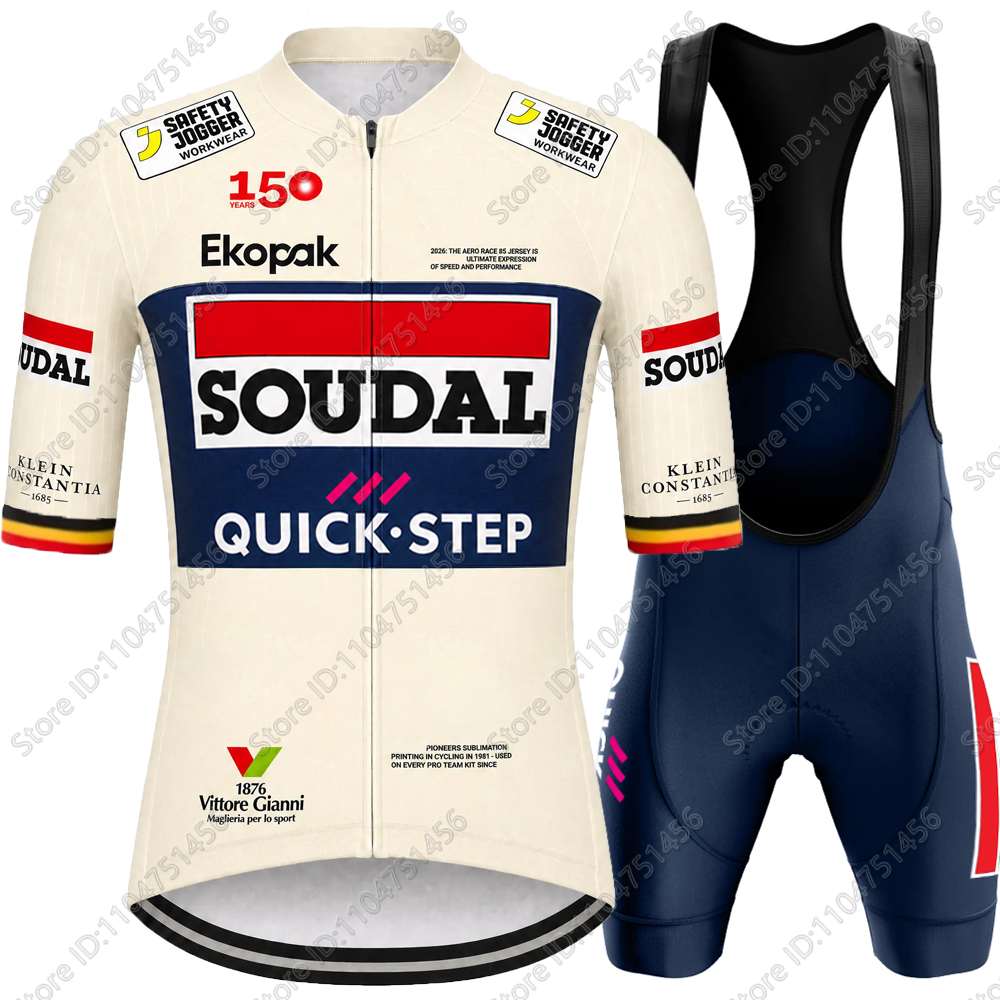 Команда Soudal-Quick-Step Комплект велосипедной формы Тур Италии Велосипедная одежда Мужская Рубашка для шоссейного велосипеда Костюм Велосипедные шорты с лямками Одежда для МТБ