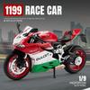 1/9 Ducati 1199 Panigale R Сплав Литой Модель Мотоцикла Игрушка Транспортное Средство Коллекция Звук и Свет Внедорожный Автоцикл Игрушки Машина