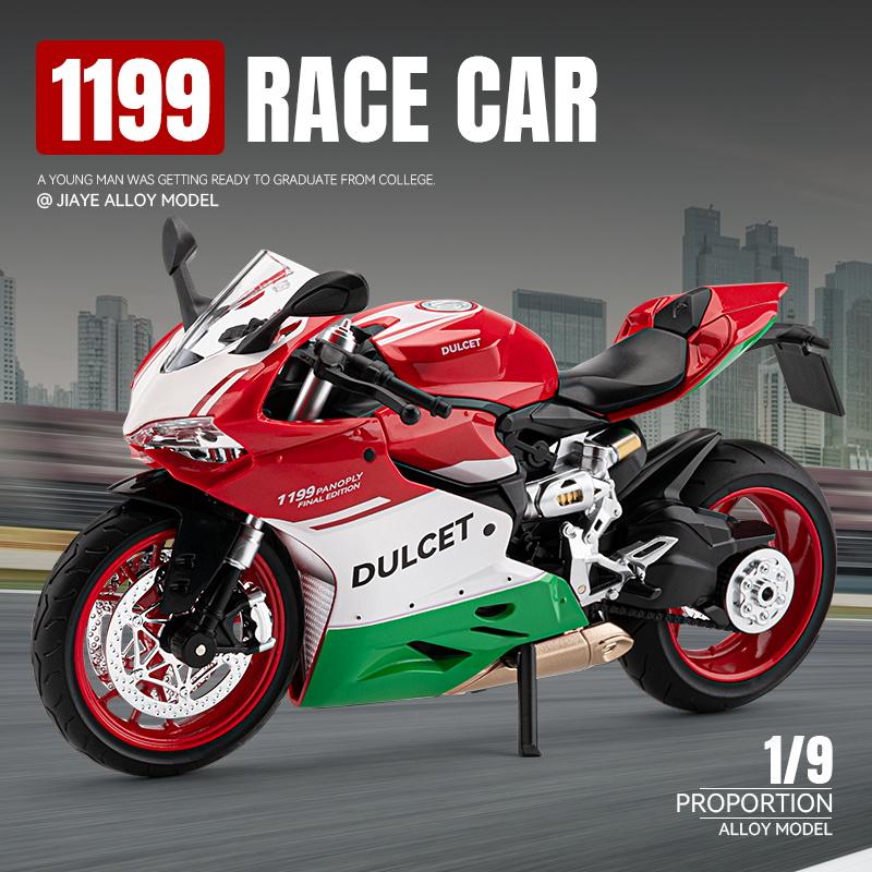 1/9 Ducati 1199 Panigale R Сплав Литой Модель Мотоцикла Игрушка Транспортное Средство Коллекция Звук и Свет Внедорожный Автоцикл Игрушки Машина