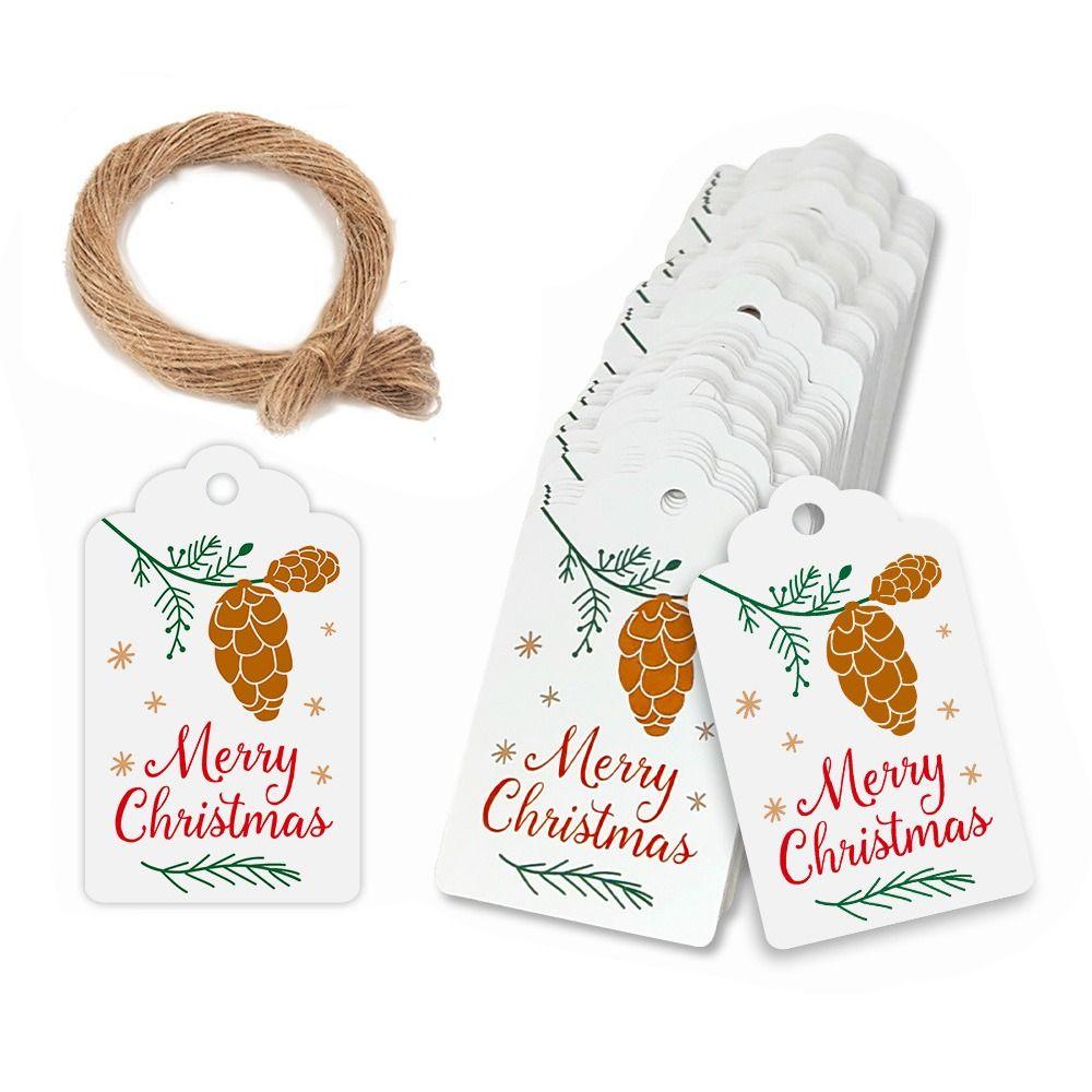 Повесьте открытки с Рождеством Теги Рождественская елка Снежинка Упаковка Подвесные этикетки Санта-Клаус Снеговик