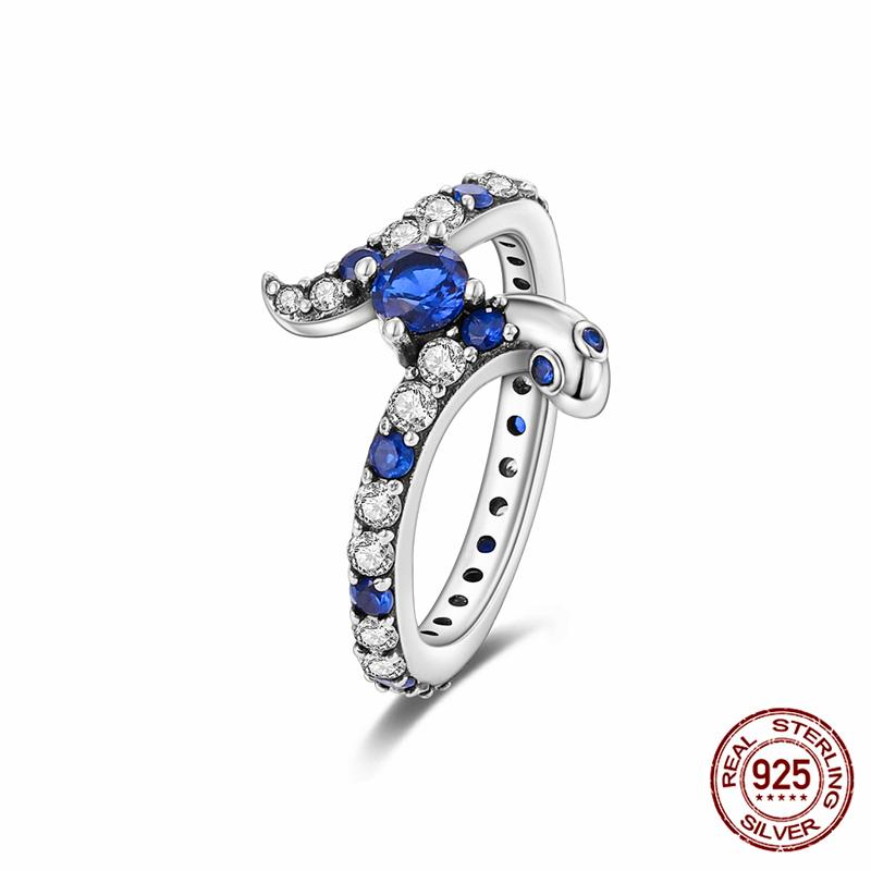 Абсолютно новое 100% подлинное 925 серебряное женское кольцо оригинальное сердце корона розовое золото кристалл обручальное кольцо годовщина свадьбы ювелирное изделие