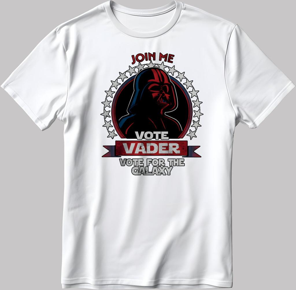Join Me Vote Vader Star Wars Short Sleeve White-Black Men's / Women's T Shirt N582
