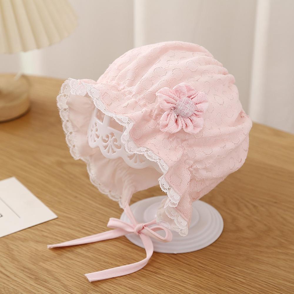 Breathable Baby Bonnet Hat Ruffle Lace Up Cap Fashion Baby Sun Hat