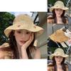 Стильная плетеная соломенная шляпа для женщин 2024 лето защита от УФ-лучей и солнцезащитный козырек аксессуар для отпуска