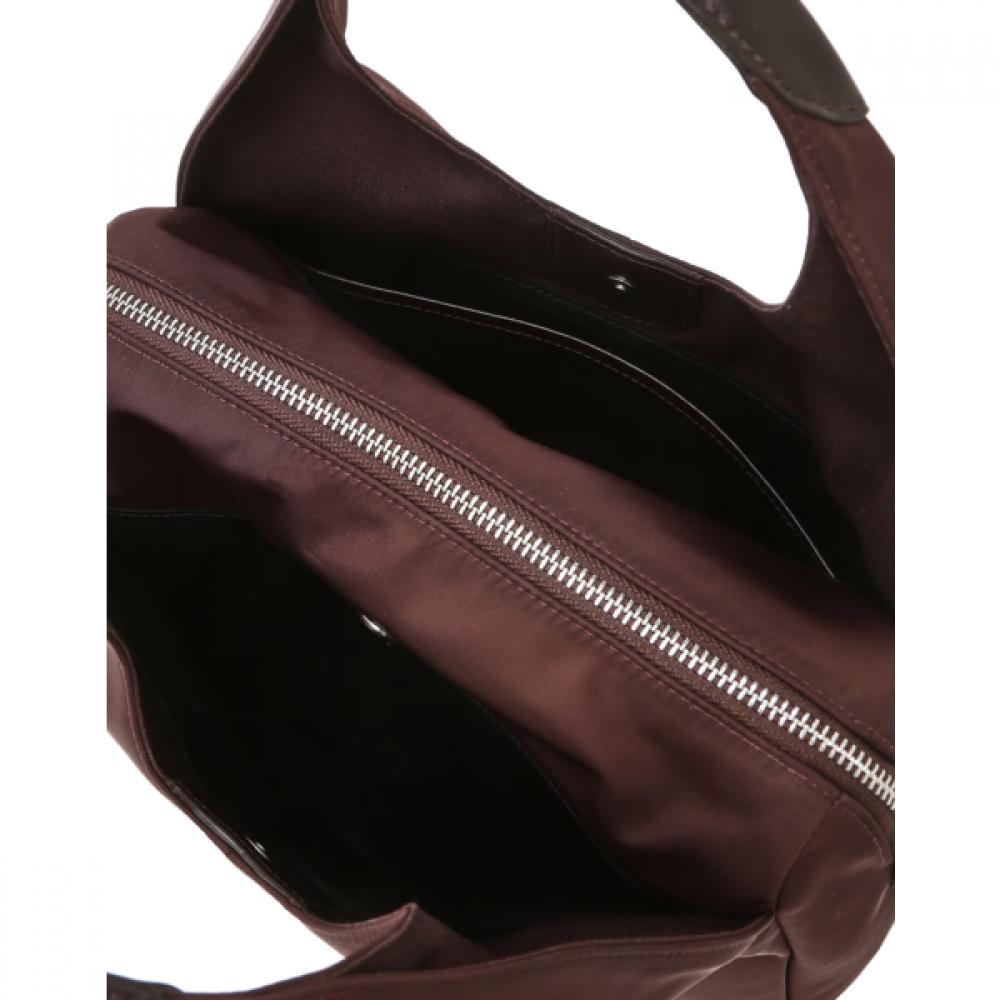 DakS Burgundy Leather Nylon Tote Bag S Dcba6f030d2